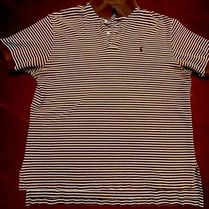 Ralph Lauren Brown and White Polo Shirt
